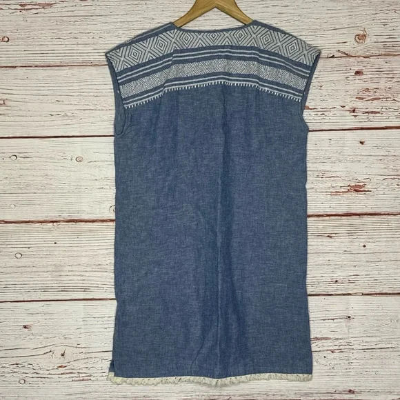 Soft Joie Natali Shift Dress in Chambray/Porcelain Sz S - Picture 9 of 11